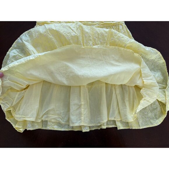 AQUA NWT Yellow Eyelet Mini Off Shoulder Dress Size XL Cottagecore Prairie Boho - Picture 12 of 13